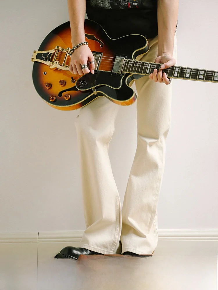 

High Densi Cotton Seed Rice White Selv Denim Jeans Narrow Width Blue Ear High Configuration Spill-Over Twill Jeans