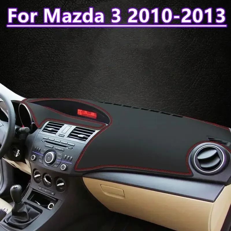 

Защитный коврик для приборной панели автомобиля, подходит для Mazda 3 2010 2011 2012 2013, левый/правый руль, черная искусственная кожа