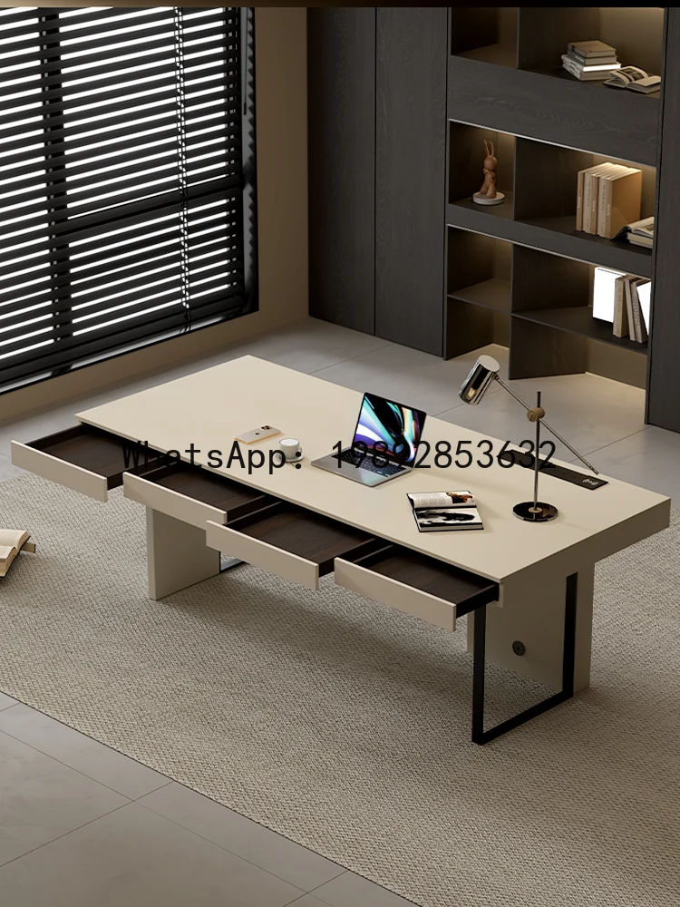 ZK Desk Luxury Adult Double Desk with Drawers Solid Wood Study Room Living Room Computer Office Home Computer Desk