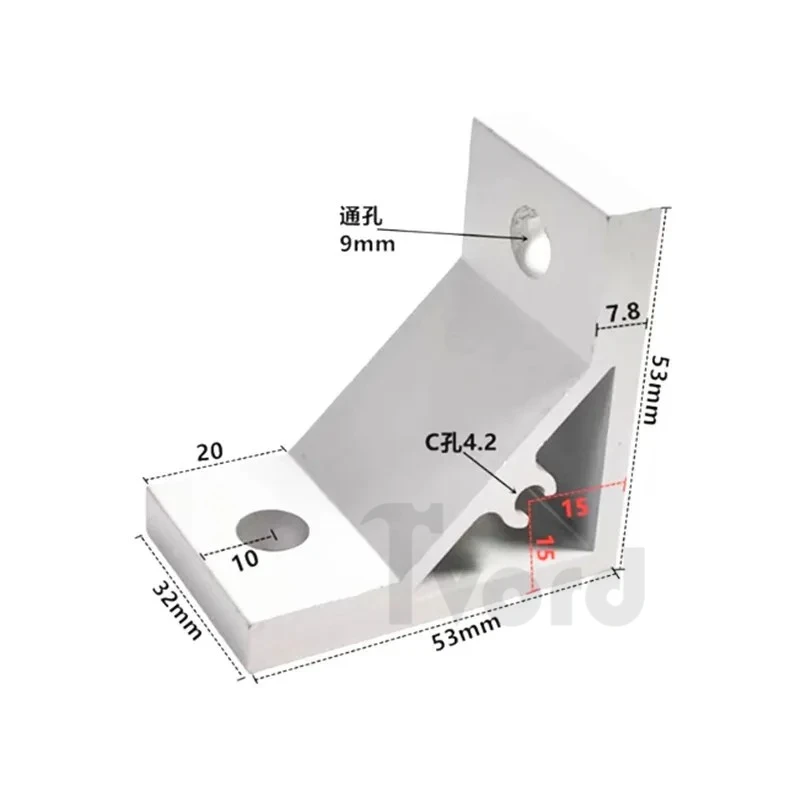 2Pcs 90 Degree Corner Angle Bracket 2020 3030 4040 4545 5050 6060 8080 Connection Joint for Aluminum Profile
