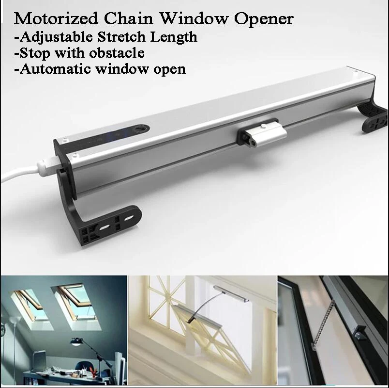 AC 400MM Chain Adjustable Window actuator Automatic Window Open Skylight Motor Greenhouse Driver Optional Alexa Google Wifi