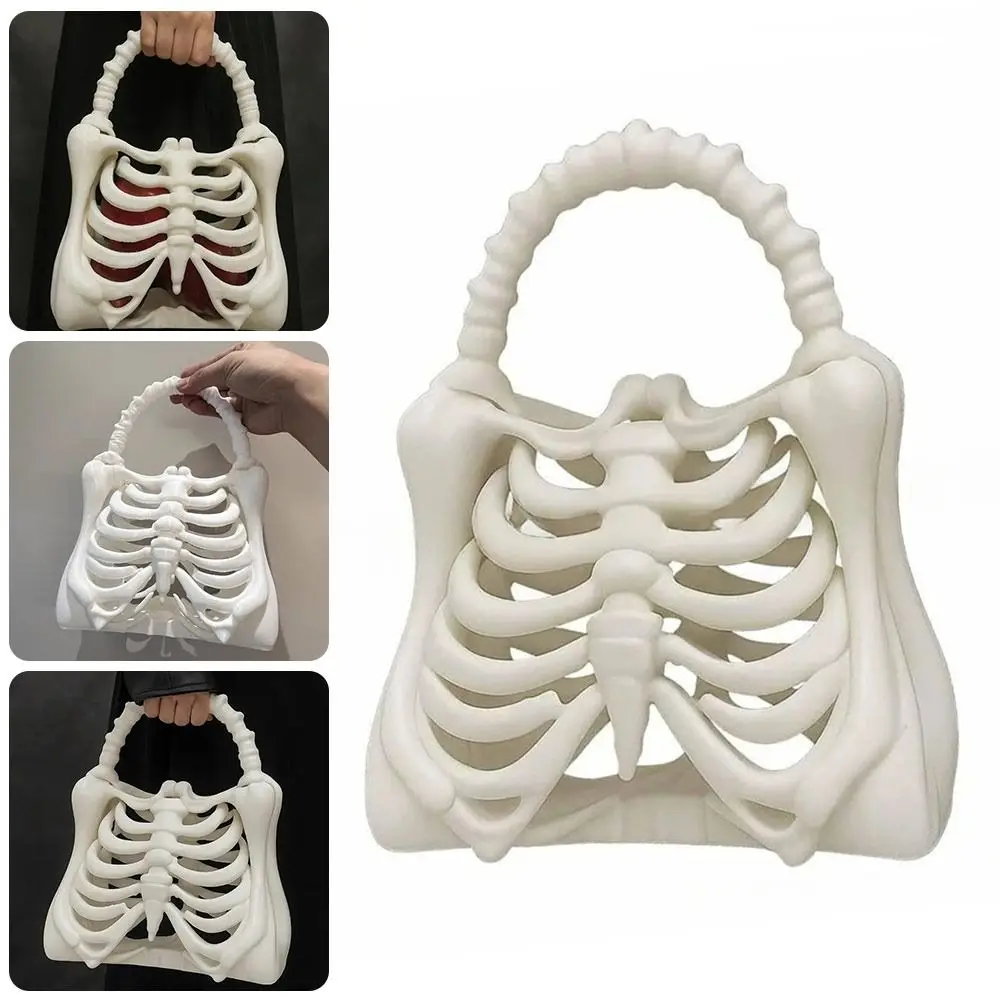 

Fashion 3D Printing Skeleton Handbag Rib Cage Shape Costume Gothic Purse Novelty Clutch Bag Cosplay