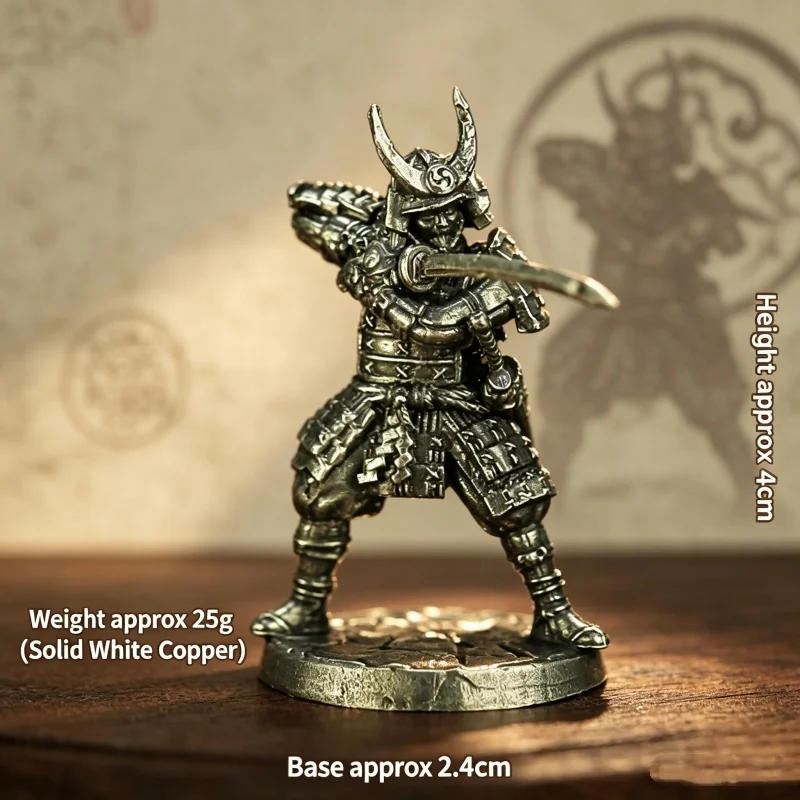 White Copper Japanese Shogunate Samurai Miniature Metal Soldier Tabletop Wargame Figurine Desktop Decor Collectible Hobby Gift