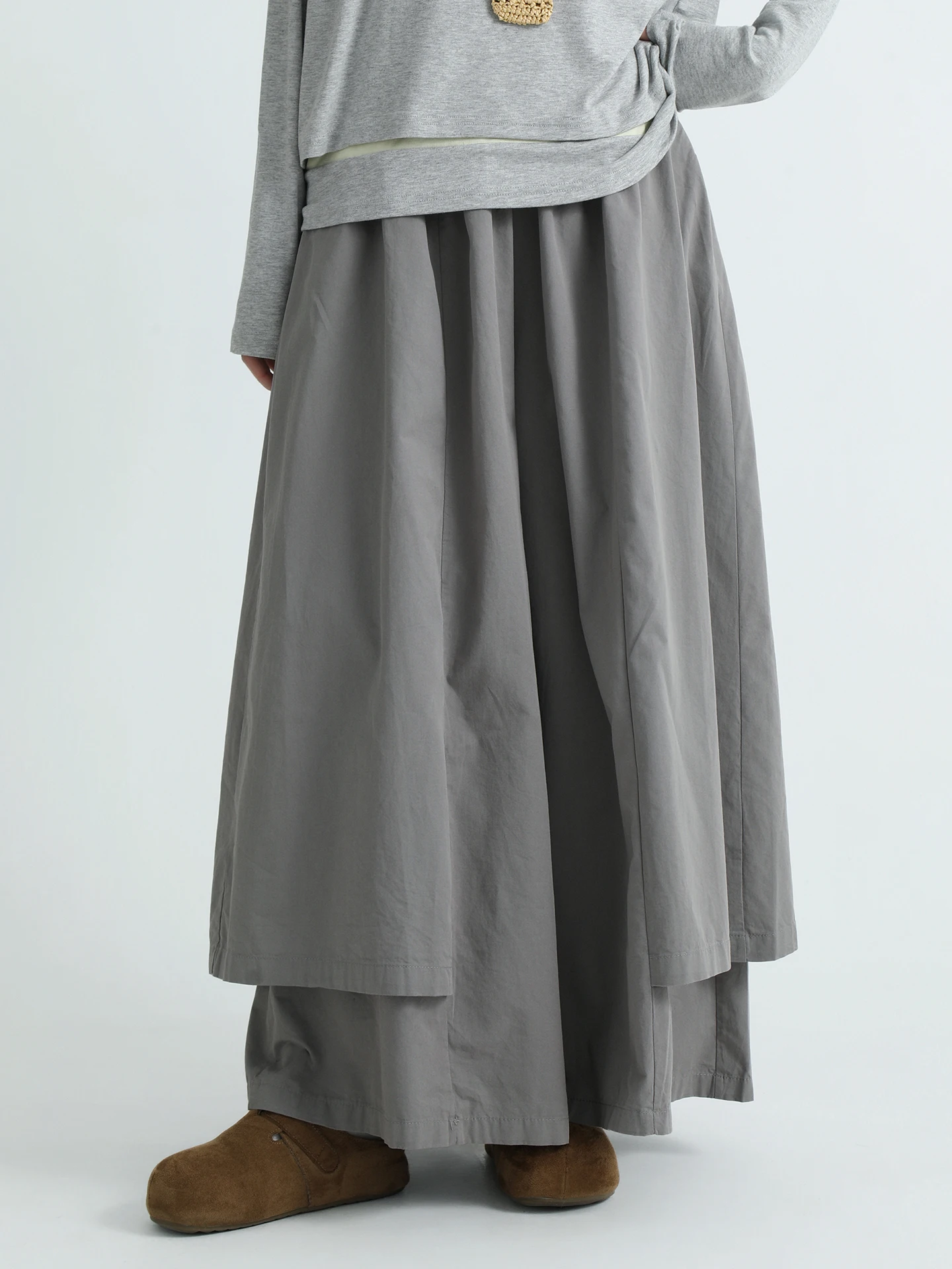 

Женские широкие брюки-палаццо Boeren Pure Color Patchwork: свободный крой, эффект стройности, художественный дизайн, повседневные, хлопковые, весенние