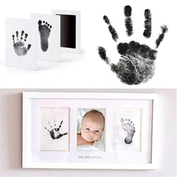 Newborn Baby Handprint Footprint Imprint Clean Touch Ink Pad Photo Frame Kit Hot Footprint Mud Safe Non-toxic Best Remembrance