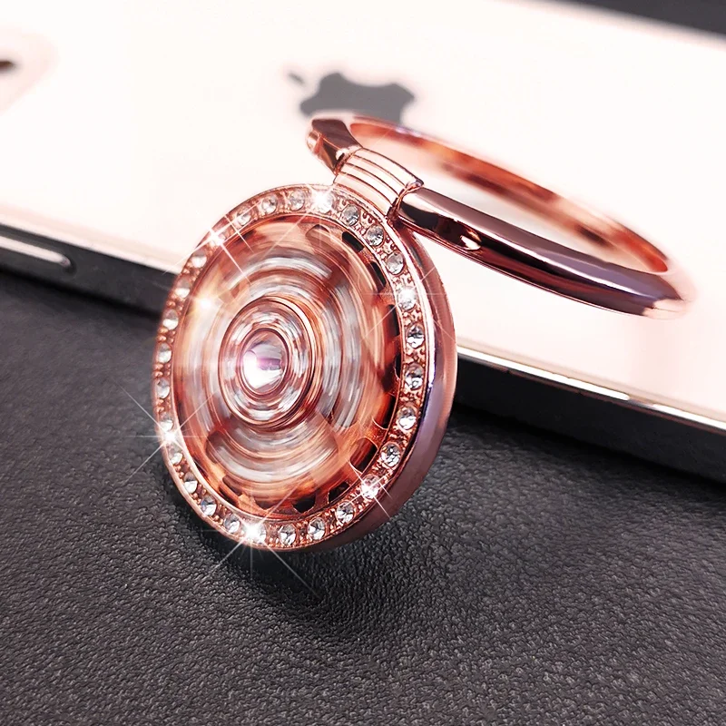 Mobile Phone Buckle Ring Stand Creative Decompression Spinning Gyro Finger Buckle Multi-functional Desktop Support Band Drill