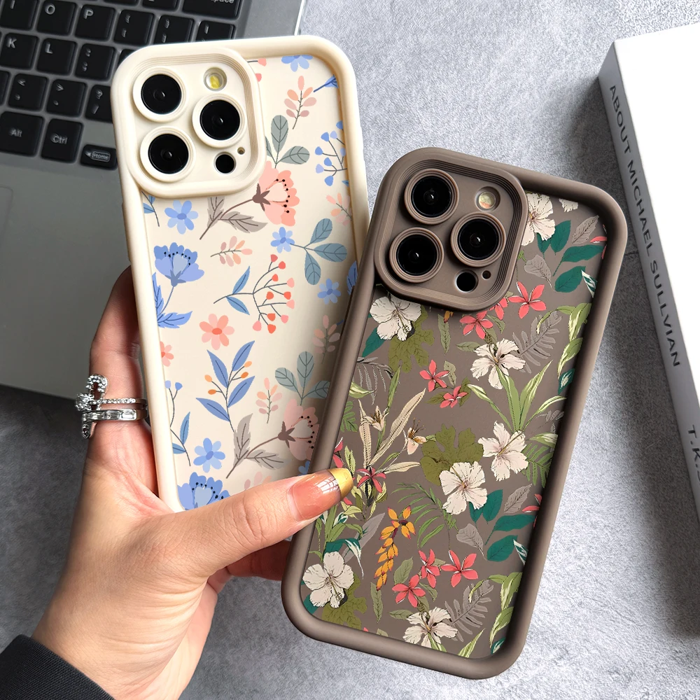 Luxury Flowers Phone Case for Oppo Reno 12 11 10 8 7 6 5 4 3 2 Reno12 Reno11 Reno10 Reno8 T Z F Pro Plus 4G 5G Ladder Lens Cover