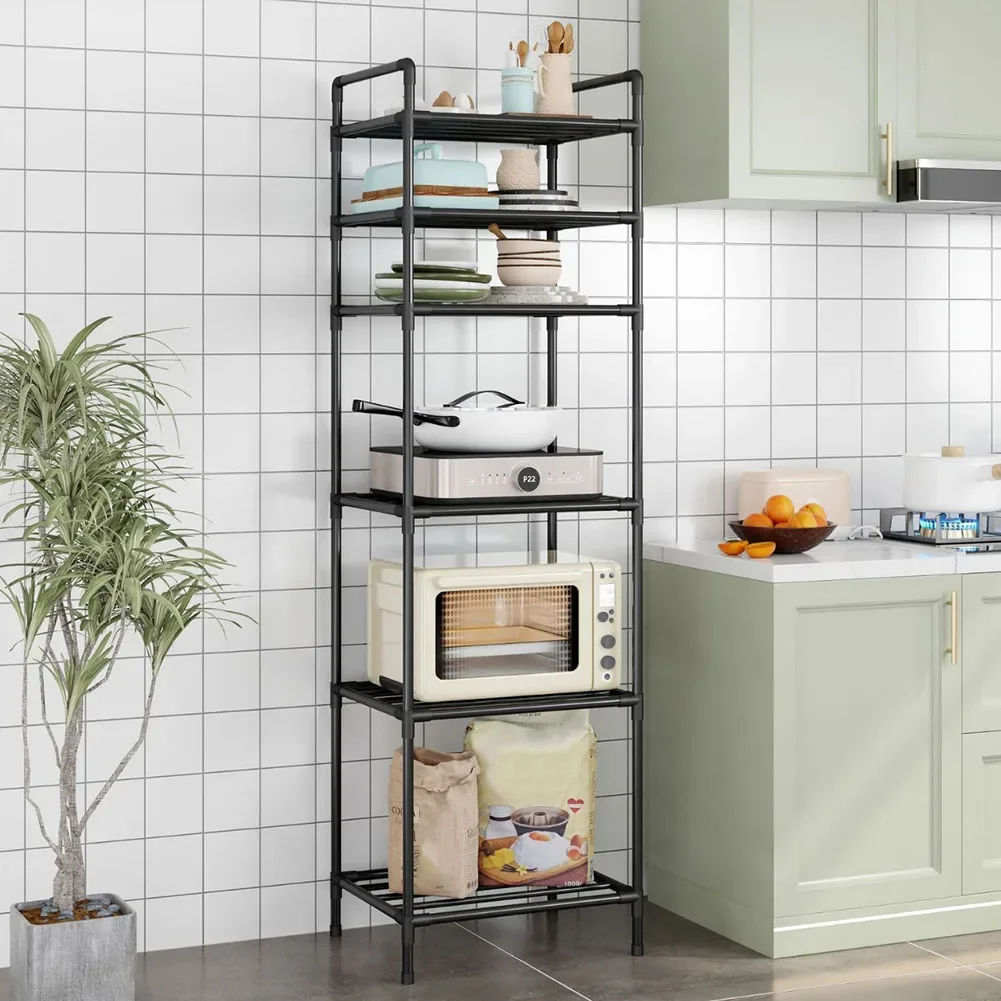 1pc Floor-Standing Bathroom Storage Rack Room Punch-Free Storage Rack With Pulleys Home Storage Organization Accessories