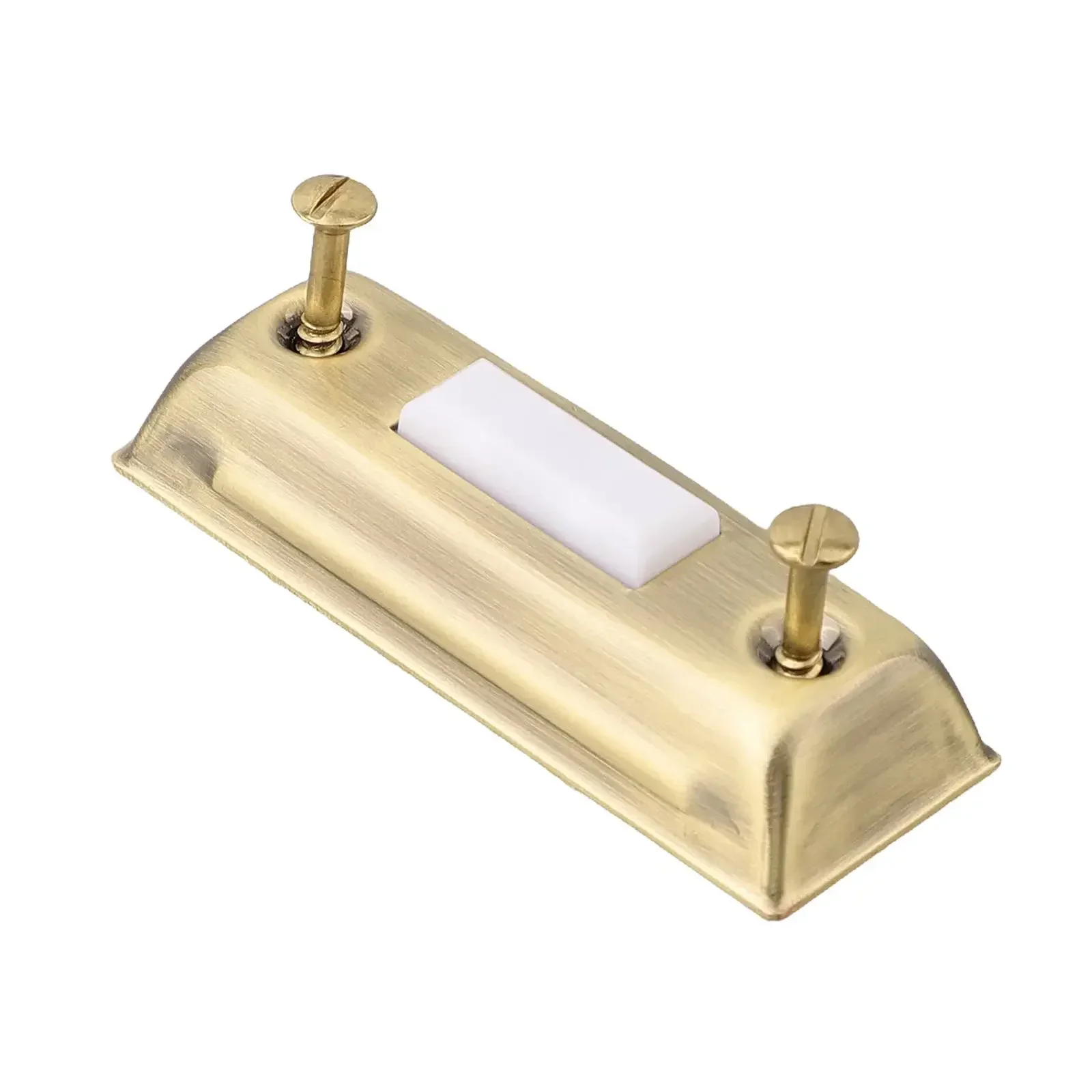 LED Lighted Door Chime Push Button Antique Brass Rectangular Lighted Door Bell Button Replacement Wired Doorbell Button