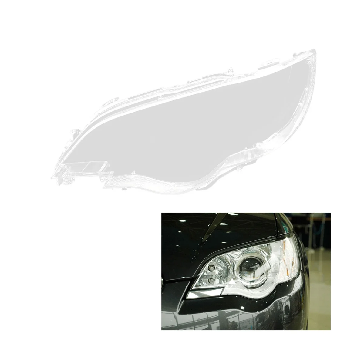 Car Right Headlight Shell Lamp Shade Transparent Lens Cover Headlight Cover for Subaru Legacy 2006-2009