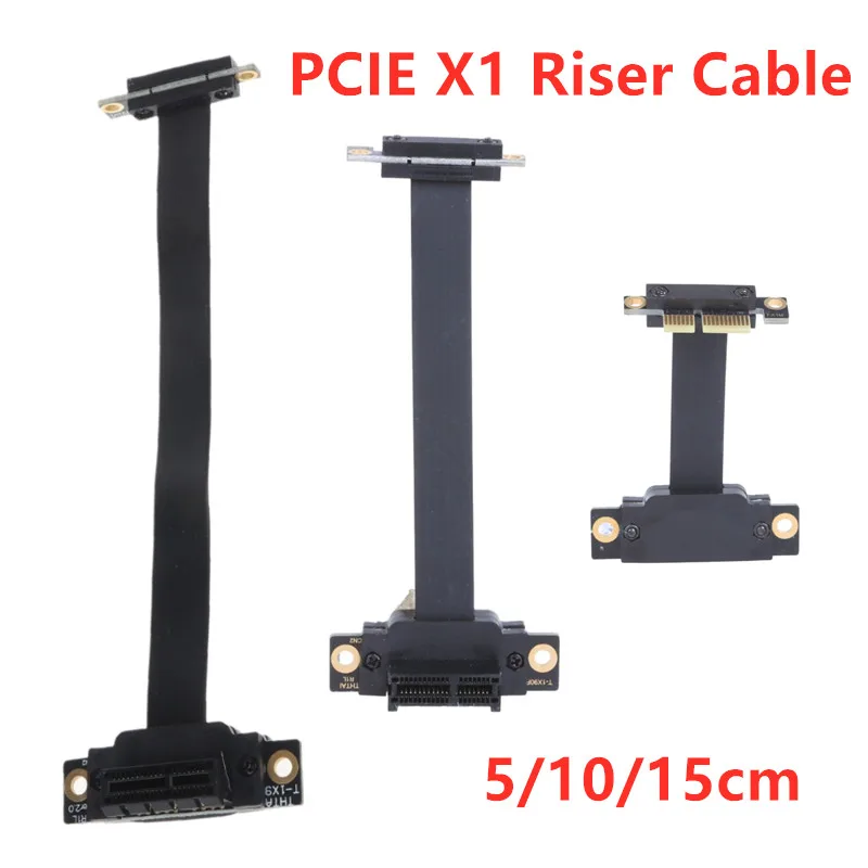 5/10/15cm PCIE X1 Riser Cable Dual 90 Degree Right Angle PCIe 3.0 X1 to X1 Extension Cable 8Gbps PCI Express 1X Riser Card