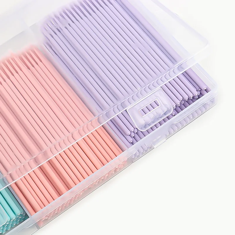 Conjunto de pincéis de maquiagem para cílios, 1/90/200/300 peças, silicone, sobrancelha, micro bastão de algodão, brilho labial, cotonete, ferramentas de extensão de cílios