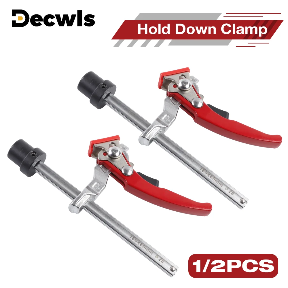 

28MM Quick Woodworking Hold Down Clamp, Adjustable Welding Fixture, Ratcheting Desktop Vertical Clamp, Benches Fast Fixed Clip