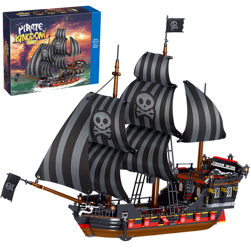 

Building Block Pirates Skeleton Ship Building Block Warship Corsair Warcraft Adventure Sailboat Model Brick Toys Kids Adult