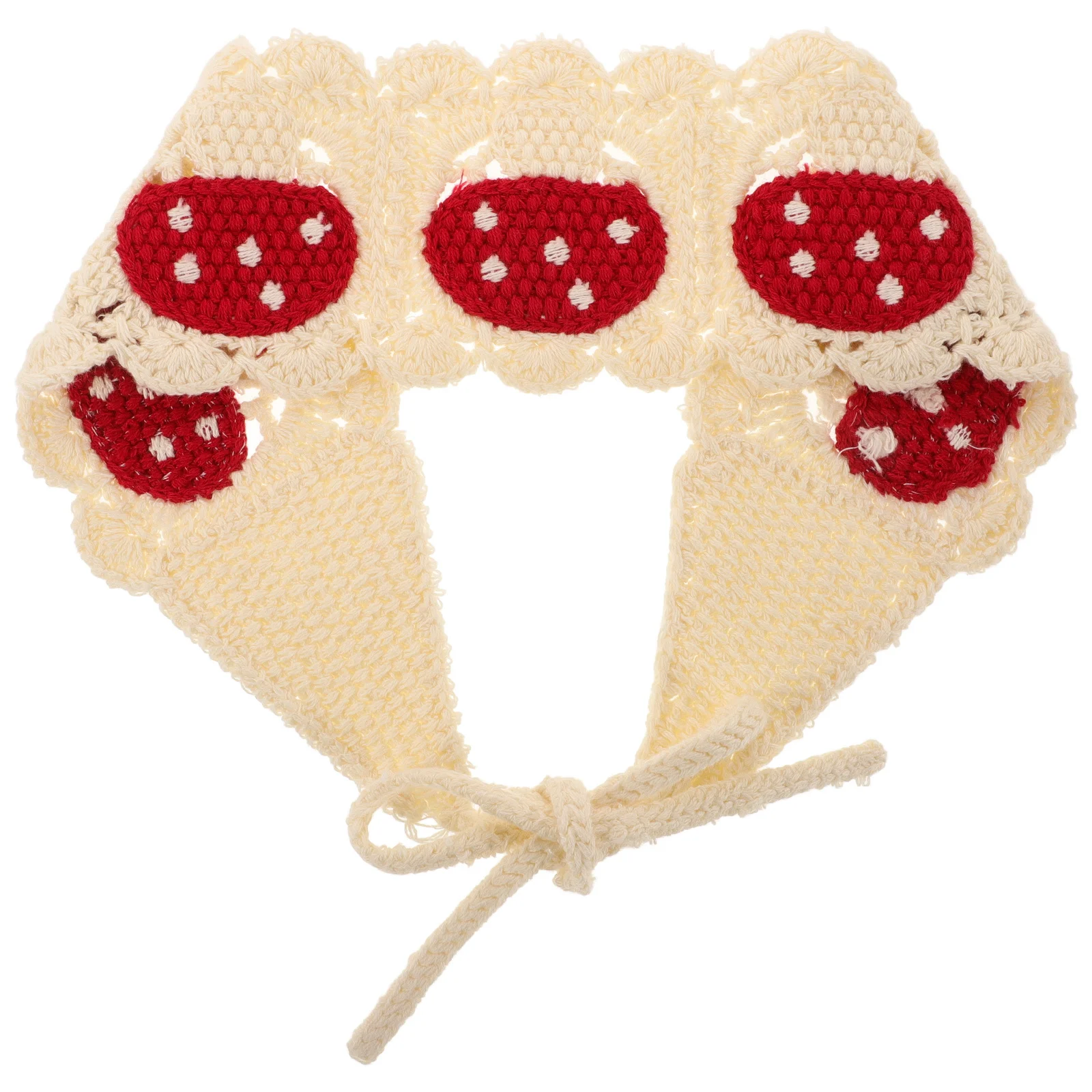 

Women Crochet Headband Mushroom Bandana Delicate Knitted Hair Accessory Vintage Style Mushroom Hair Wrap Crochet Bandana