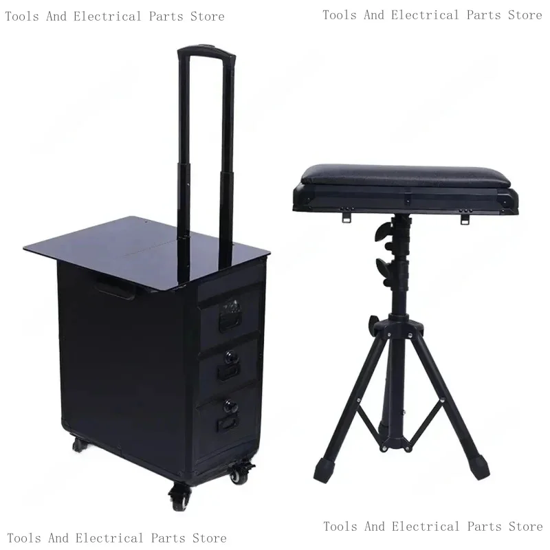 High-Capacity Draw-Bar Box Dual Purpose Able Arm Bracket Portable Suitcase Tattoo Trolley Bag Artist Tools Storage CAS
