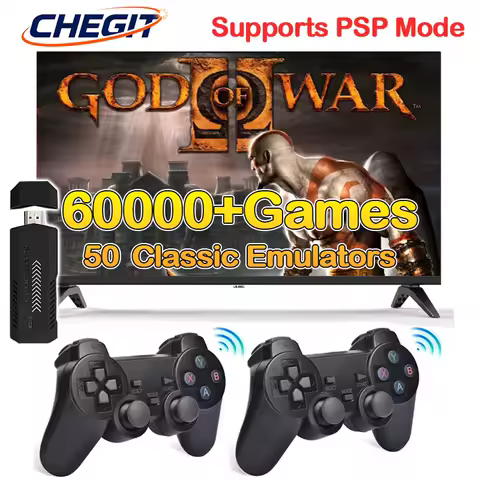 4K HD Video Game Console 256G 60000+Games X2 Plus Game Stick 2.4G Double Wireless Controller Game Stick For N64/PSP/PS1/GBA