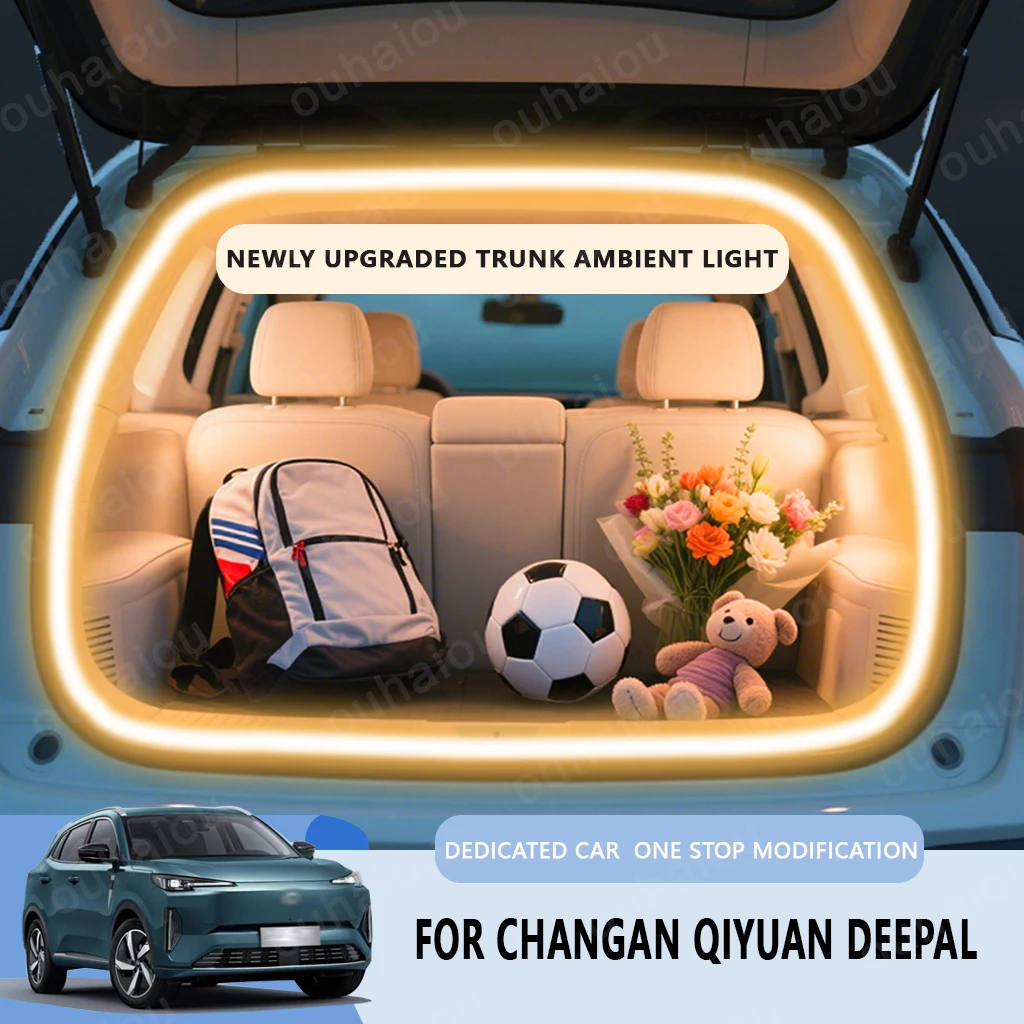FOR Changan Origin A07/A06/Q05 DEEPAL trunk light modification light Atmosphere lights White warm white Rear Trunk LED Light Bar