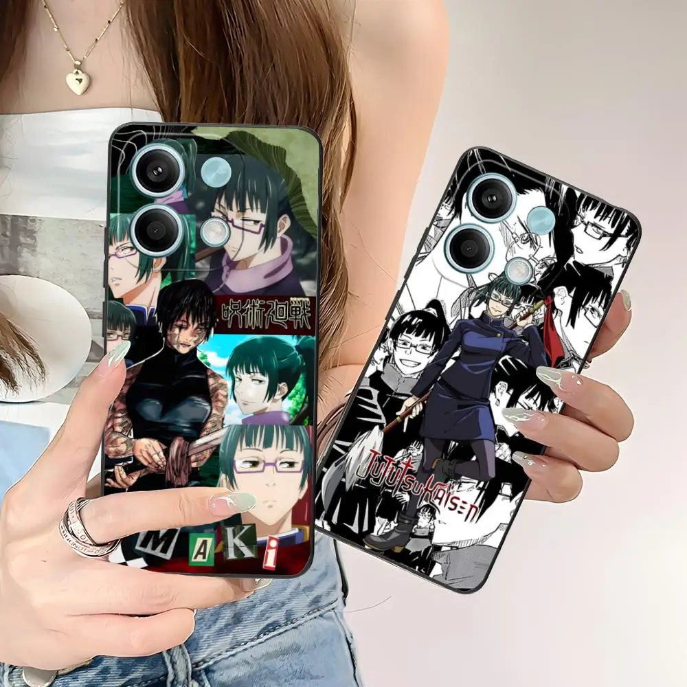 

Jujutsu Kaisen Maki Zenin Phone Case for POCO F6 F5 F4 F3 F2 Pro GT C40 Colour Printing Protective Cover Pretty Cover Smartphone