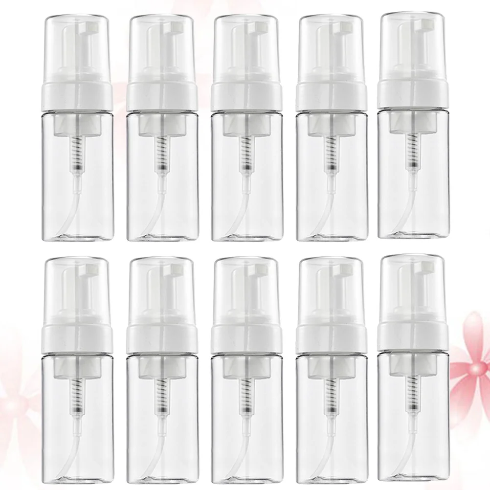

10Pcs Foam Pump Bottles Transparent Portable Refillable Travel Bottles Leakproof for Shampoo Conditioner Lotion Bodywash Use