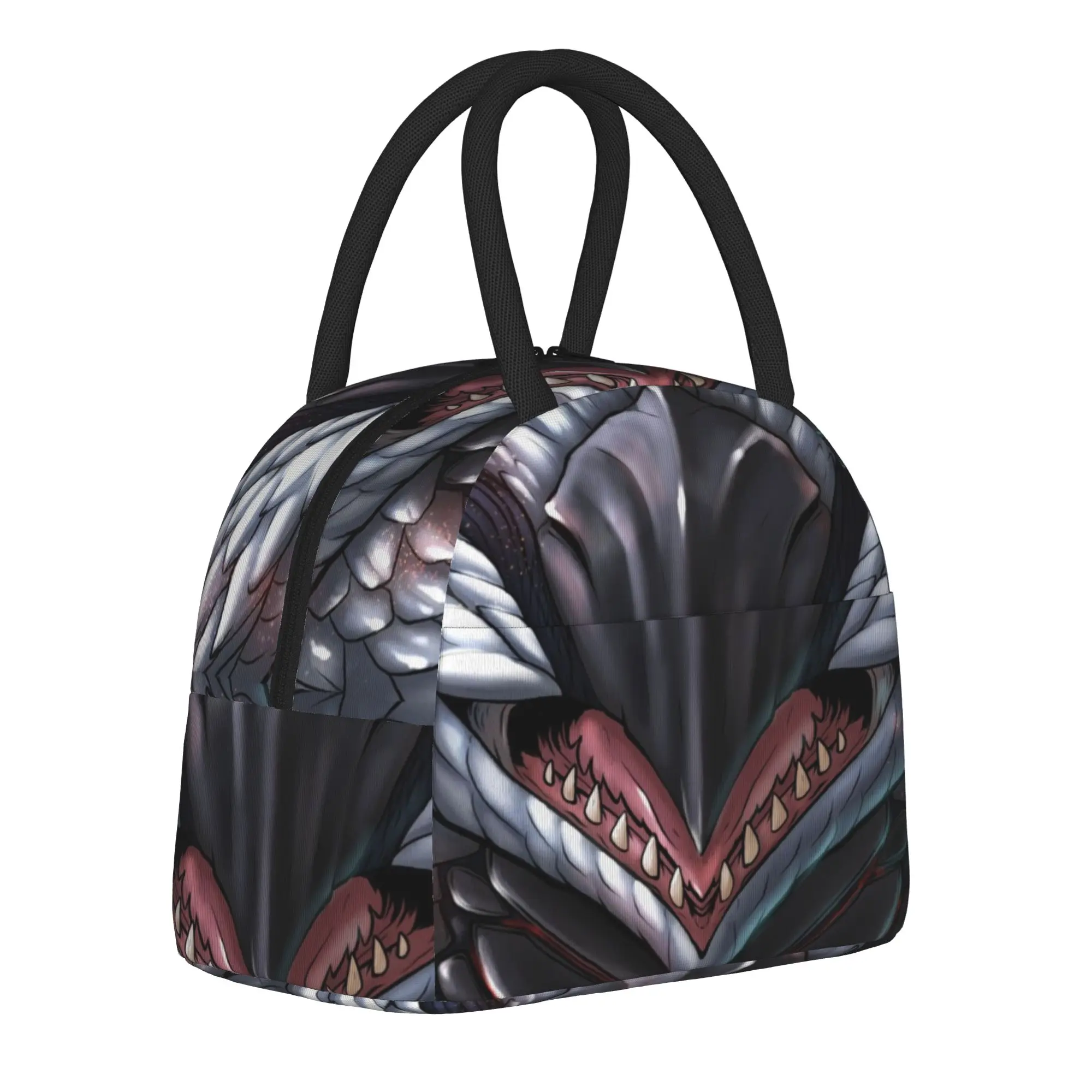 Valstrax Monster Hunter Insulated Lunch Bags Leakproof Kanji Wyvern Dragon MHW Reusable Cooler Bag Tote Lunch Box Men Women