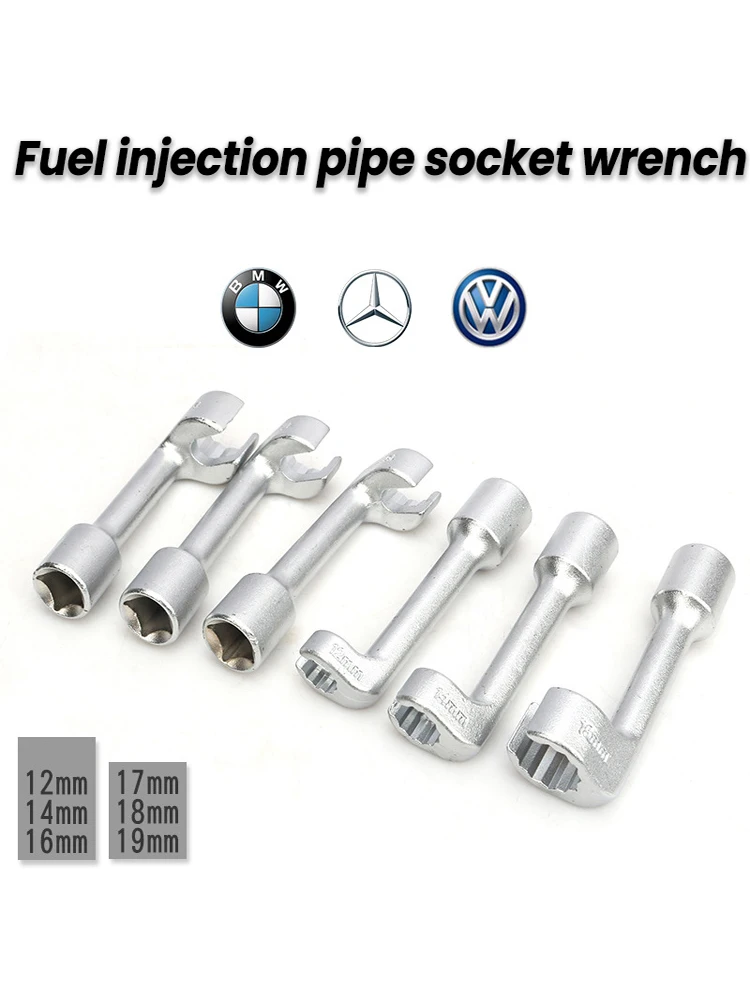 Diesel Fuel Injector Line Injection Socket  Wrench Set Chrome Vanadium Steel Fuel Injection Pipe Socket Wrench for Car Repair