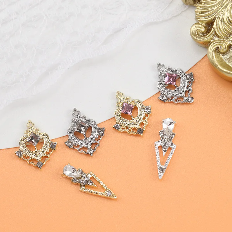 10PC 3D Luxury Alloy Bow Nail Are Chrams Supplies Rhinestone Pearl Accessories Parts For Manicure Deco Nails Decoration Material