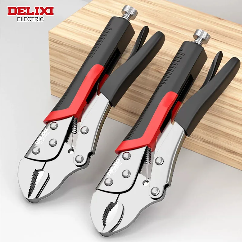 DELIXI ELECTRIC Locking Pliers,Clamp Pliers Adjustable Position for Clamping Parts of Different Thicknesses,With Rubber Sleeve