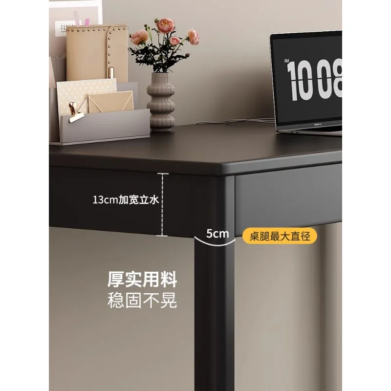 

Черный стол из массива дерева, домашний учебный стол, простой стол для спальни, письменный стол, роскошный стол для учебы