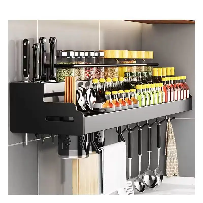 

Seasoning Organizer Rack Seasoning Holder Metal Spice Rack Wall Mount Large Spice Rack Wall Mount Kitchen Wall Rack