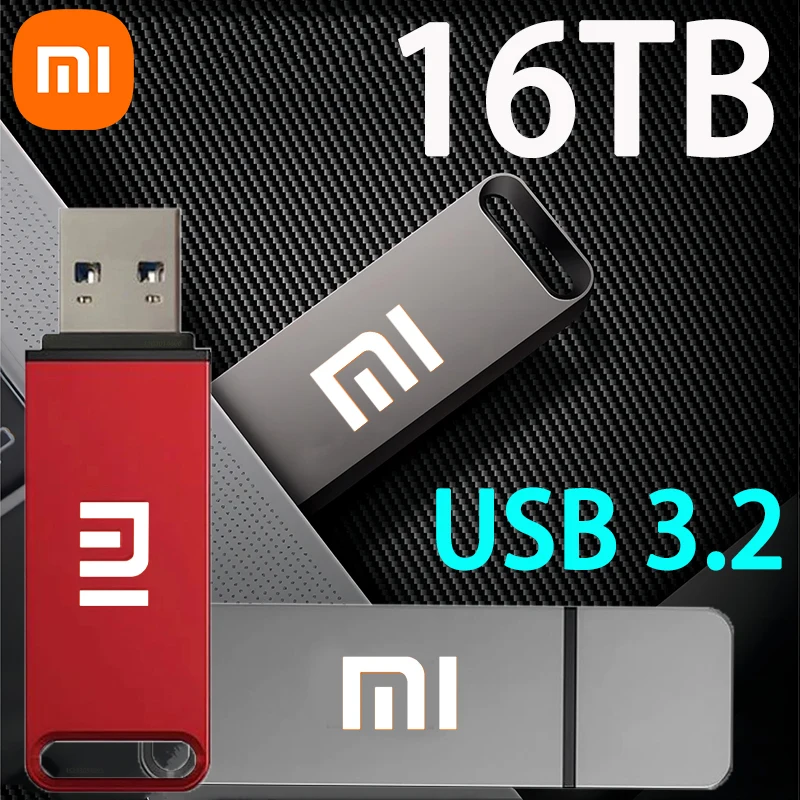 เสี่ยวหมี่ไดรฟ์ปากกาชนิด3.2 USB ความเร็วสูง16TB, ไดรฟ์ปากกาโทรศัพท์มือถือคอมพิวเตอร์8TB หน่วยความจำคู่ OTG USB U Disk