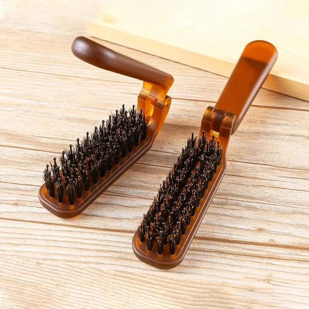 

Barber Pocket Size Massage Comb Compact Hair Accessories Hair Styling Tool Bristle Hair Brush Bristle Comb Foldable Comb