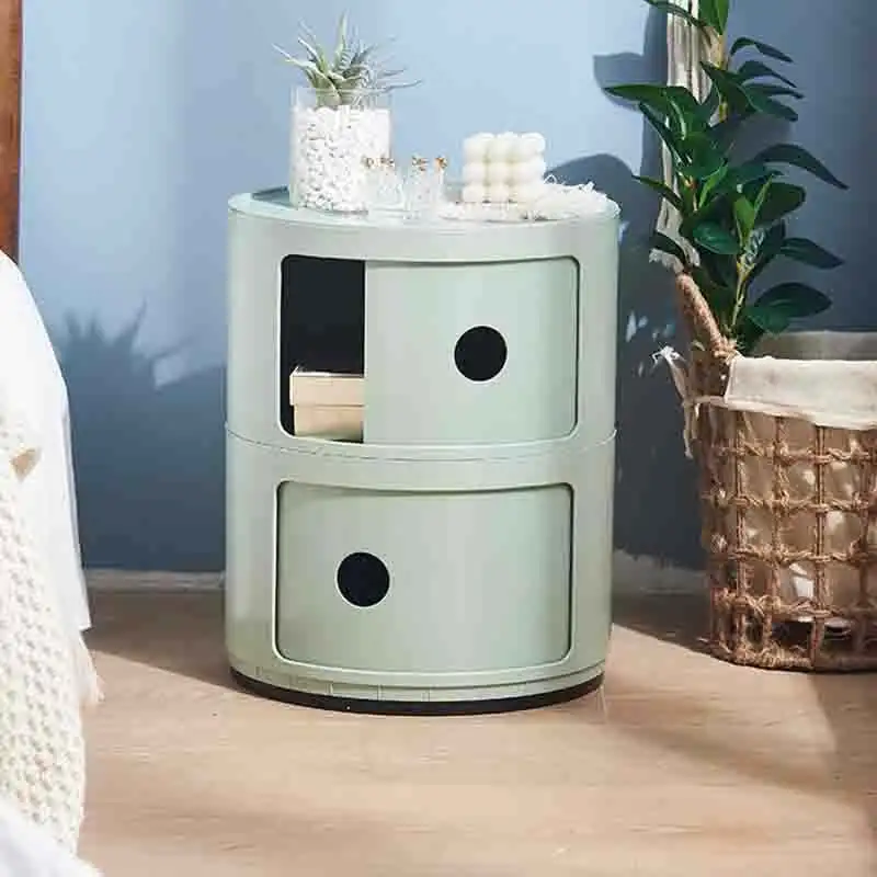 Bedside table round storage bedside small cabinet children's bedroom simple storage - view 2