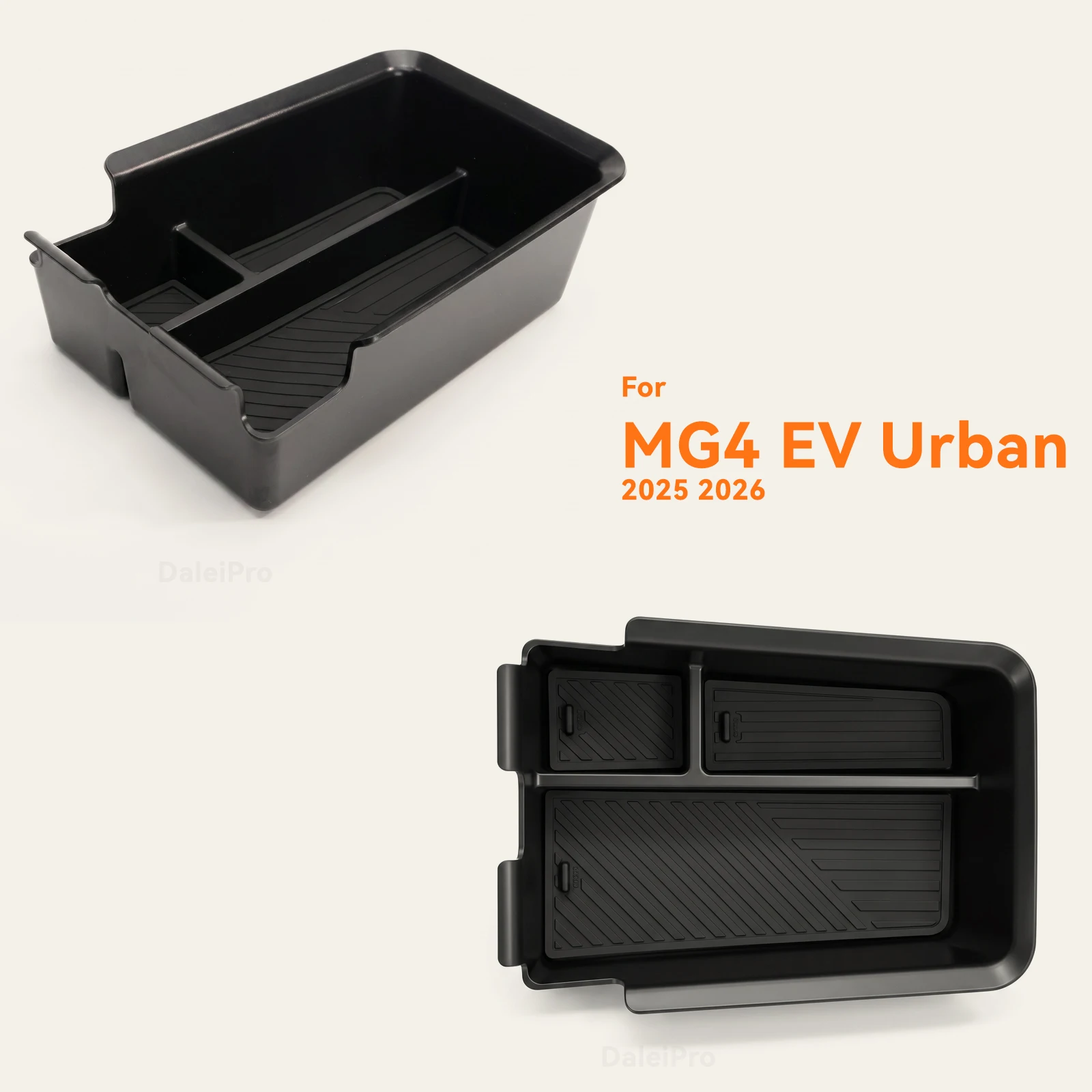 Für MG4 EV MG4 Urban 2025 2026 Mittelkonsolen-Organizer-Ablage Armlehnen-Aufbewahrungsbox, TPE Rutschfester Organizer Innenausstattungszubehör – Detail 2