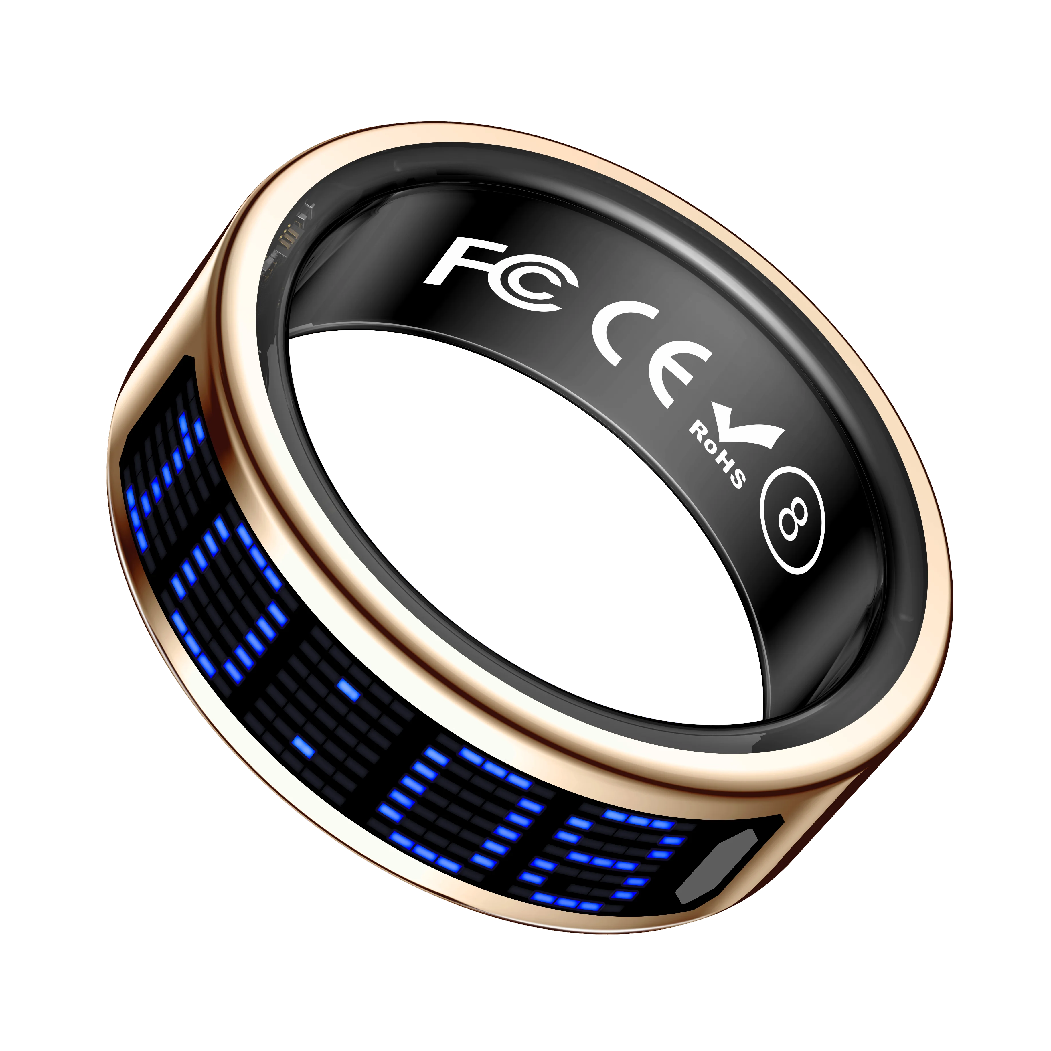 Anello intelligente in acciaio inossidabile con touch screen per il controllo dei gesti Monitoraggio della salute e del fitness Monitoraggio del sonno Controllo dell'app Android