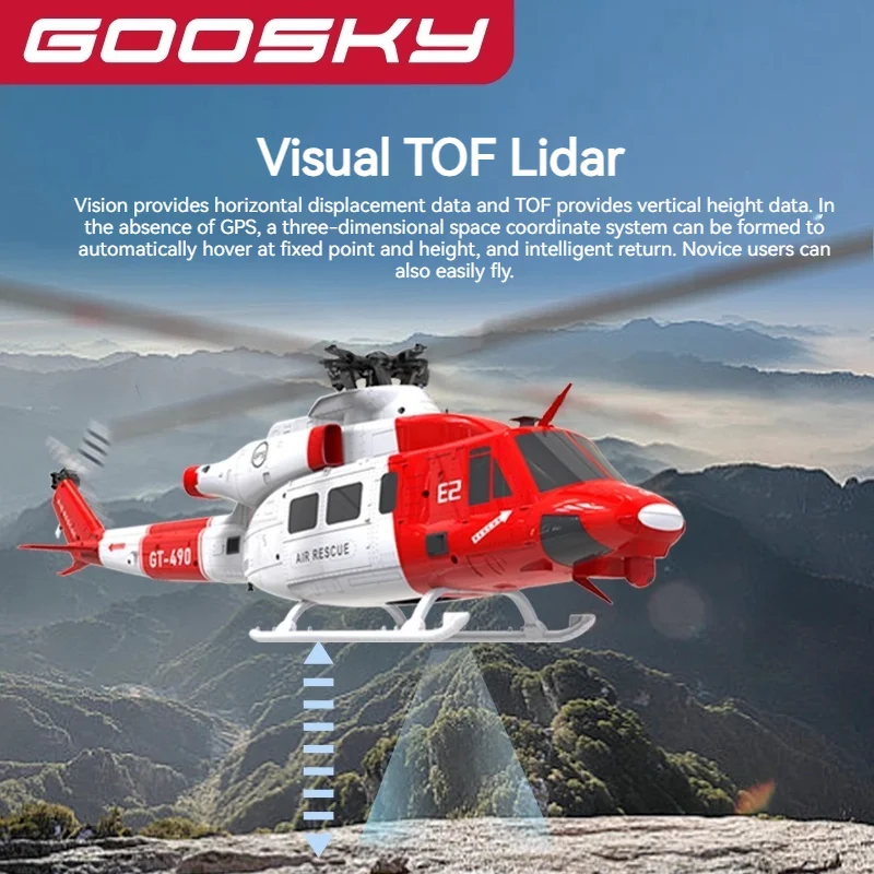 Goosky gps helicóptero de controle remoto inteligente simulação lutador duplo sem escova unidade direta modelo de helicóptero de controle remoto