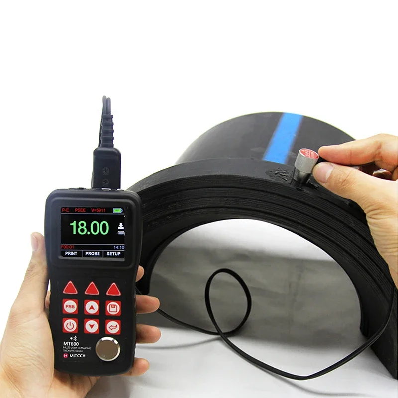 MT600 Muti-mode Ultrasonic Thickness Gauge Pulse-Echo Echo-Echo Through Coating 3-100mm Thickness Bluetooth USB2.0 communication