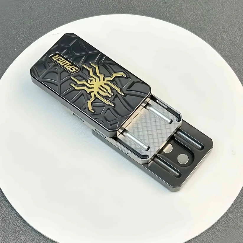 Edc brinquedos aranha haptic fidget slider diapasão girador liga de titânio sensorial alívio do estresse foco tdah