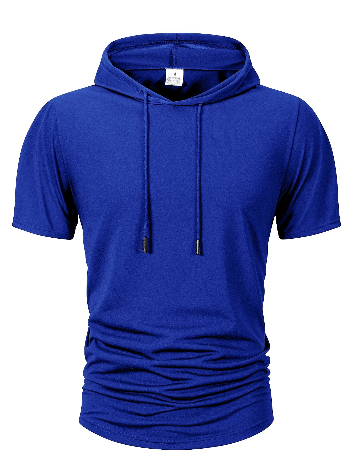 Sommer männer Mit Kapuze Sweatwear Casual Kurzarm Lose T-shirt Einfarbig Leichte Hoodie Fitness Atmungsaktive Tops – Detail 11