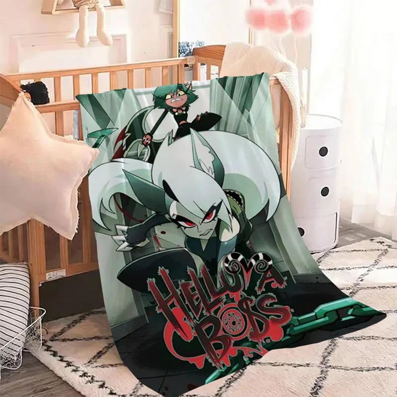 

Anime H-Helluva Boss Throw Nap Blanket Fluffy Bed Blankets for Decorative Sofa Microfiber Bedding Knee Fleece Soft & Throws Home