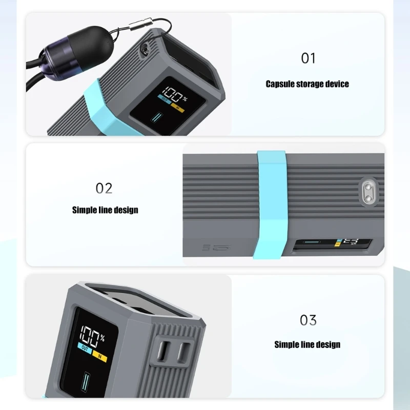 علبة السيليكون لـ 10 Mini 10000mah PB1055 55W Energy Storage Storage Strockproof Antislip Sleeve Travel .066a