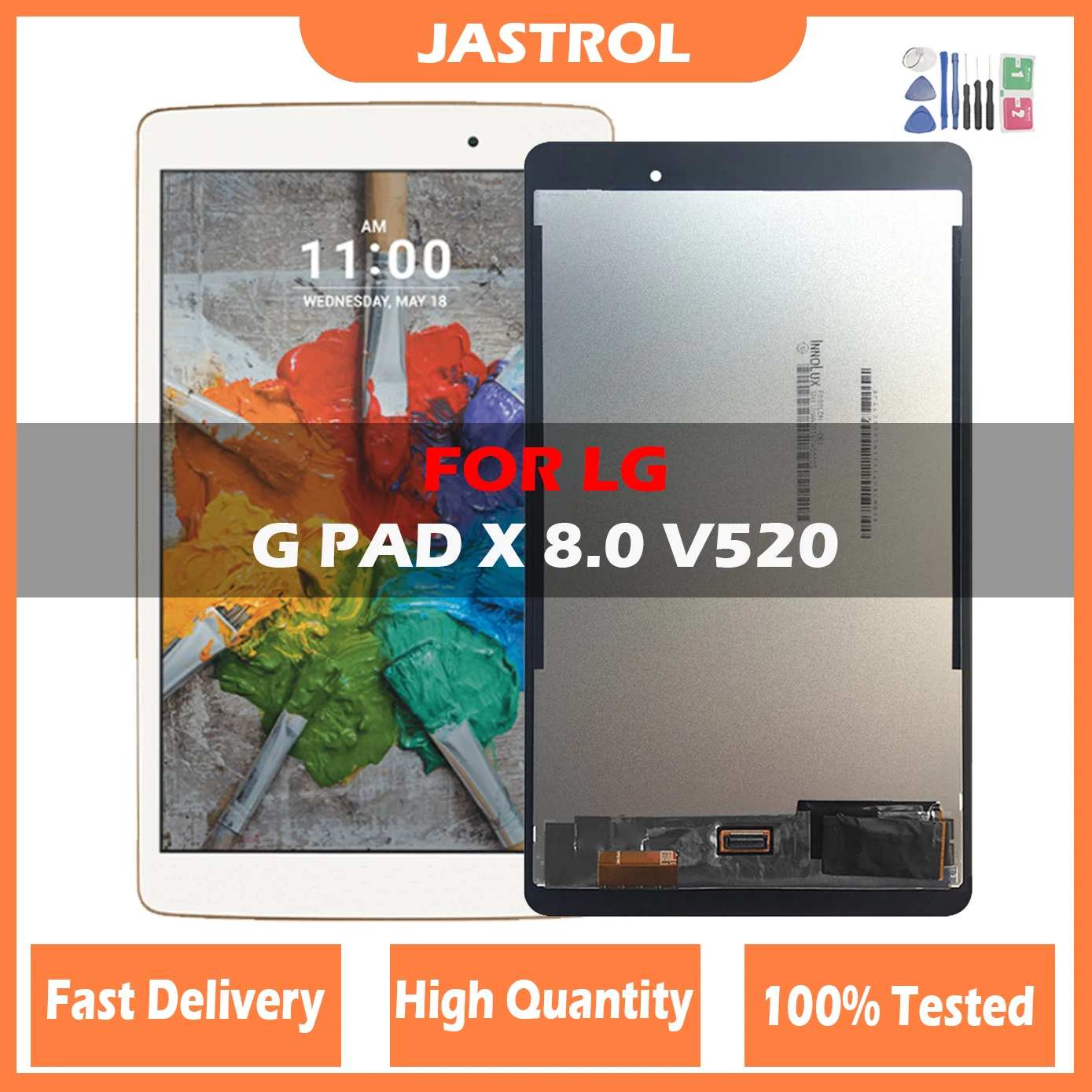 100% Tested 8.0 CD For LG G Pad 3 iii Gpad3 GPAD X 8.0 V520 V521 V522 V525 LCD Display Touch Screen Digitizer For V520 LCD