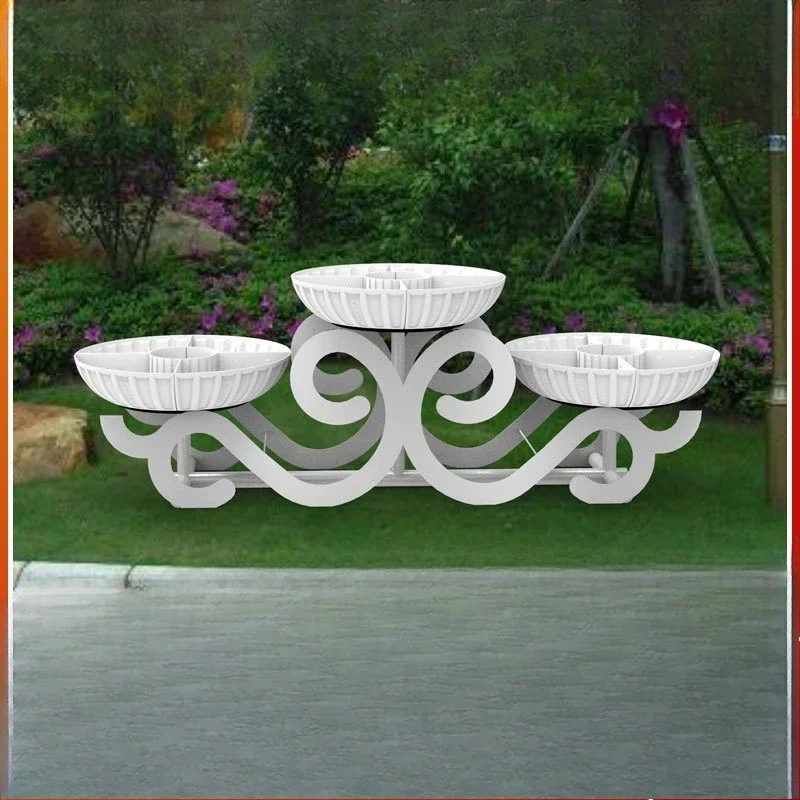 Wrought ironstand city, lighting engineering combination art pot stand three-dimensional bed flower basket