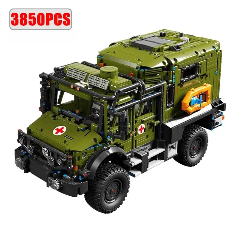 3850PCS Off Road Ambulance Bouwstenen Off Road Voertuig Auto Model Technologie Bricks Kinderen Educatief DIY Speelgoed Verjaardagscadeautjes