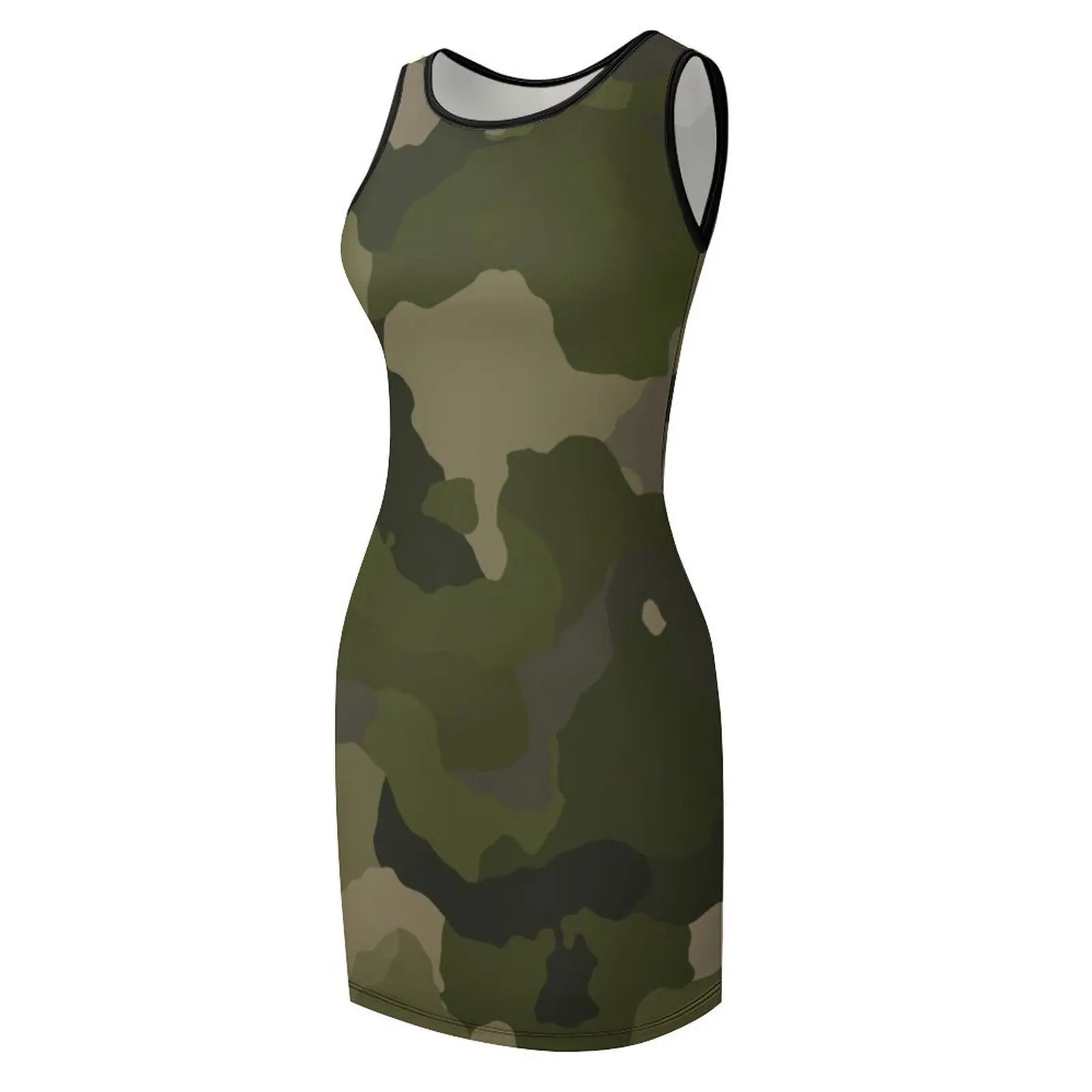 Olive camo sem mangas vestidos de verão para ocasiões oficiais vestido de aniversário vestidos senhoras 2025 verão roupas femininas