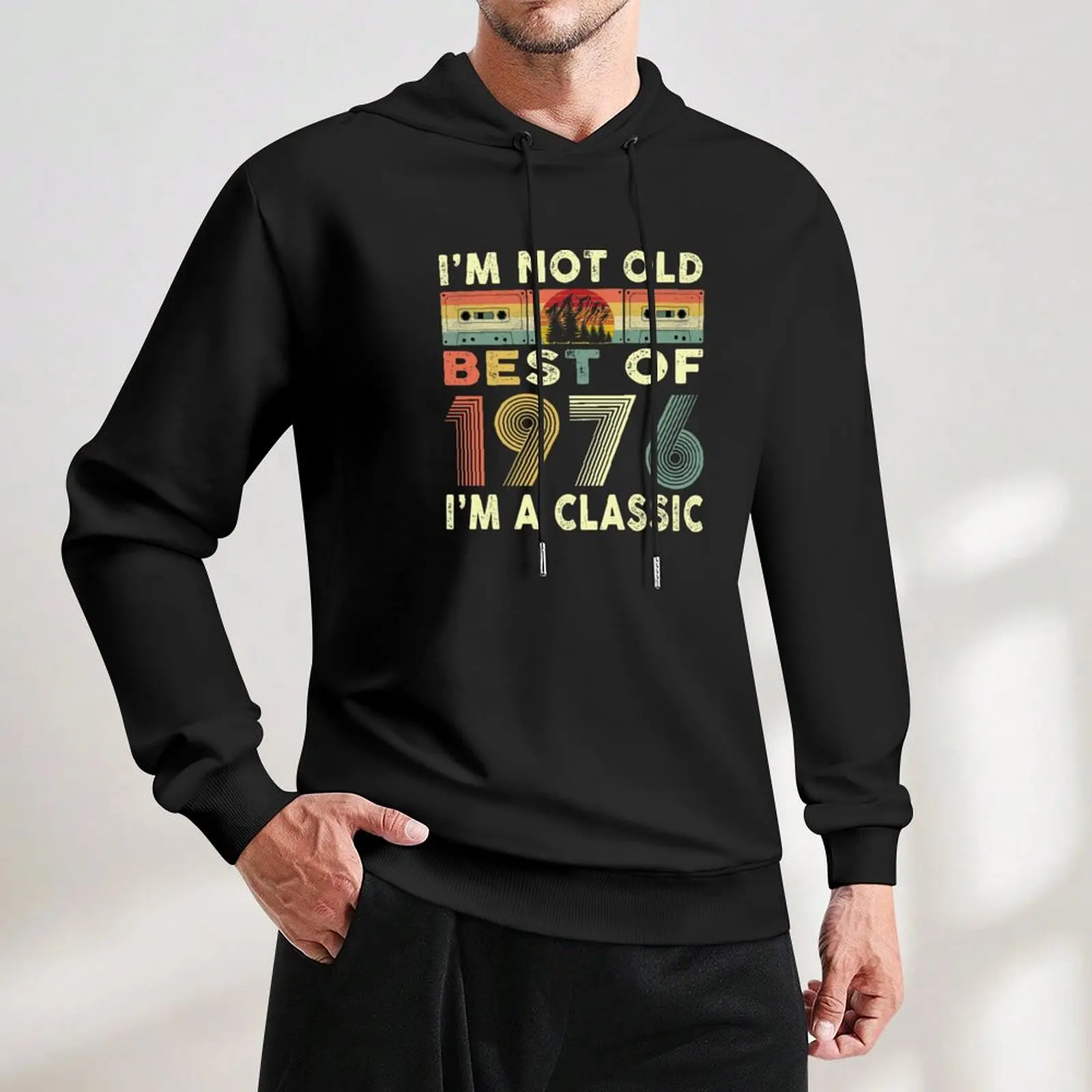 Best Of 1976 44th Birthday Gifts Cassette Tape Vintage Pullover Hoodie mens clothes new in hoodies and blouses