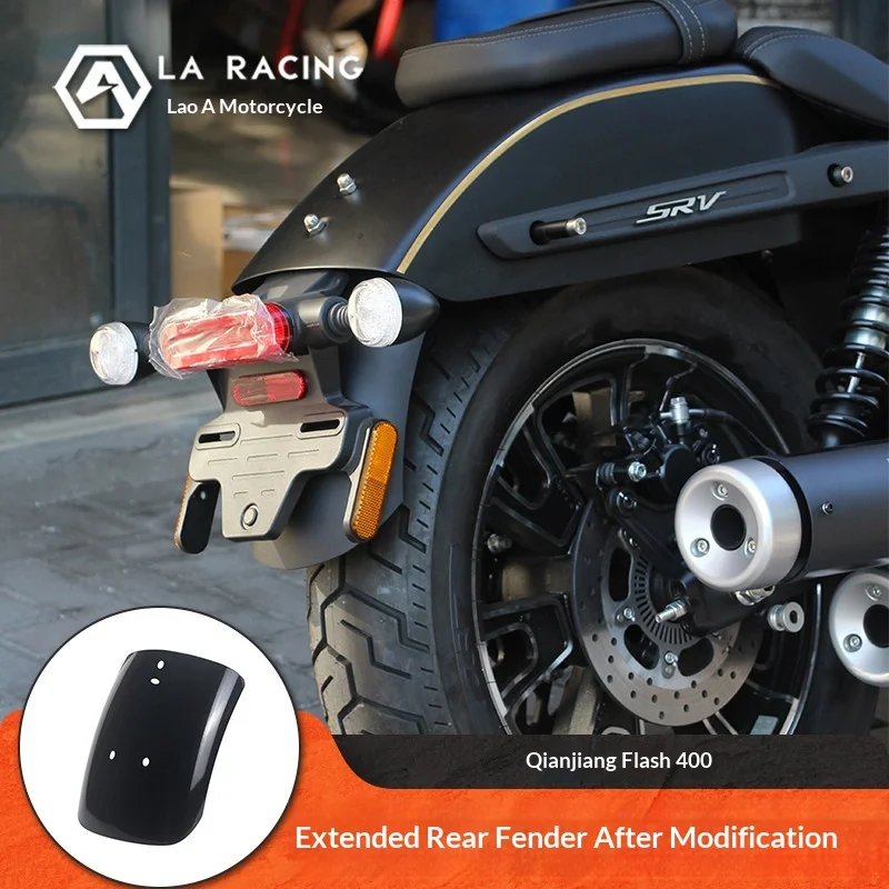 【Premium】For QJMOTOR QJ Flash 400 motorcycle modified with extended rear mudguard, rear wheel water baffle, metal version