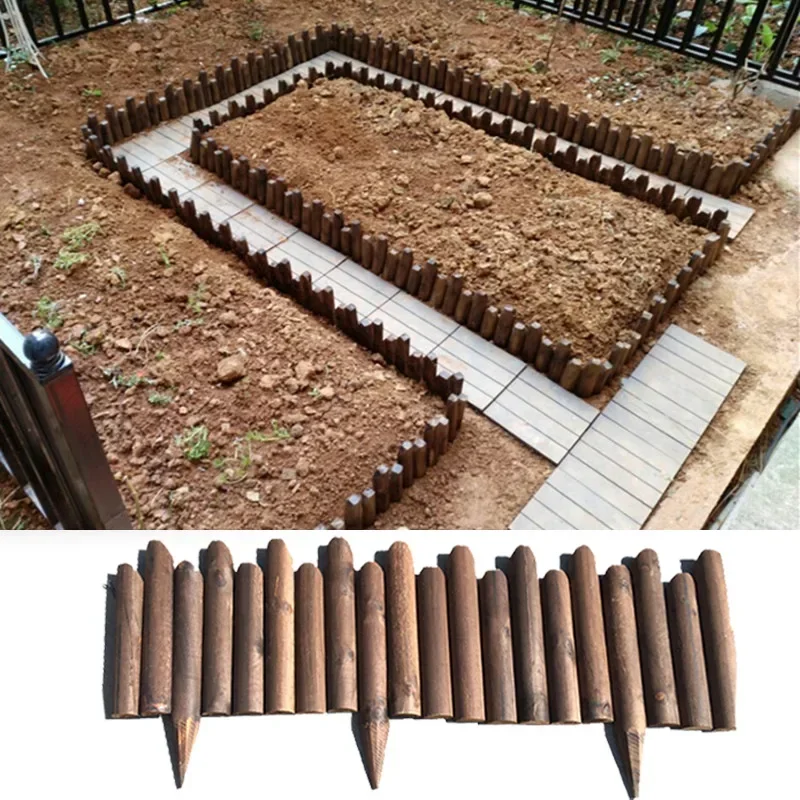 

Carbonized Anti-corrosion Wood Flooring Wood Fence Outdoor Courtyard Solid Wood Fence Flower Bed Decoration Fence