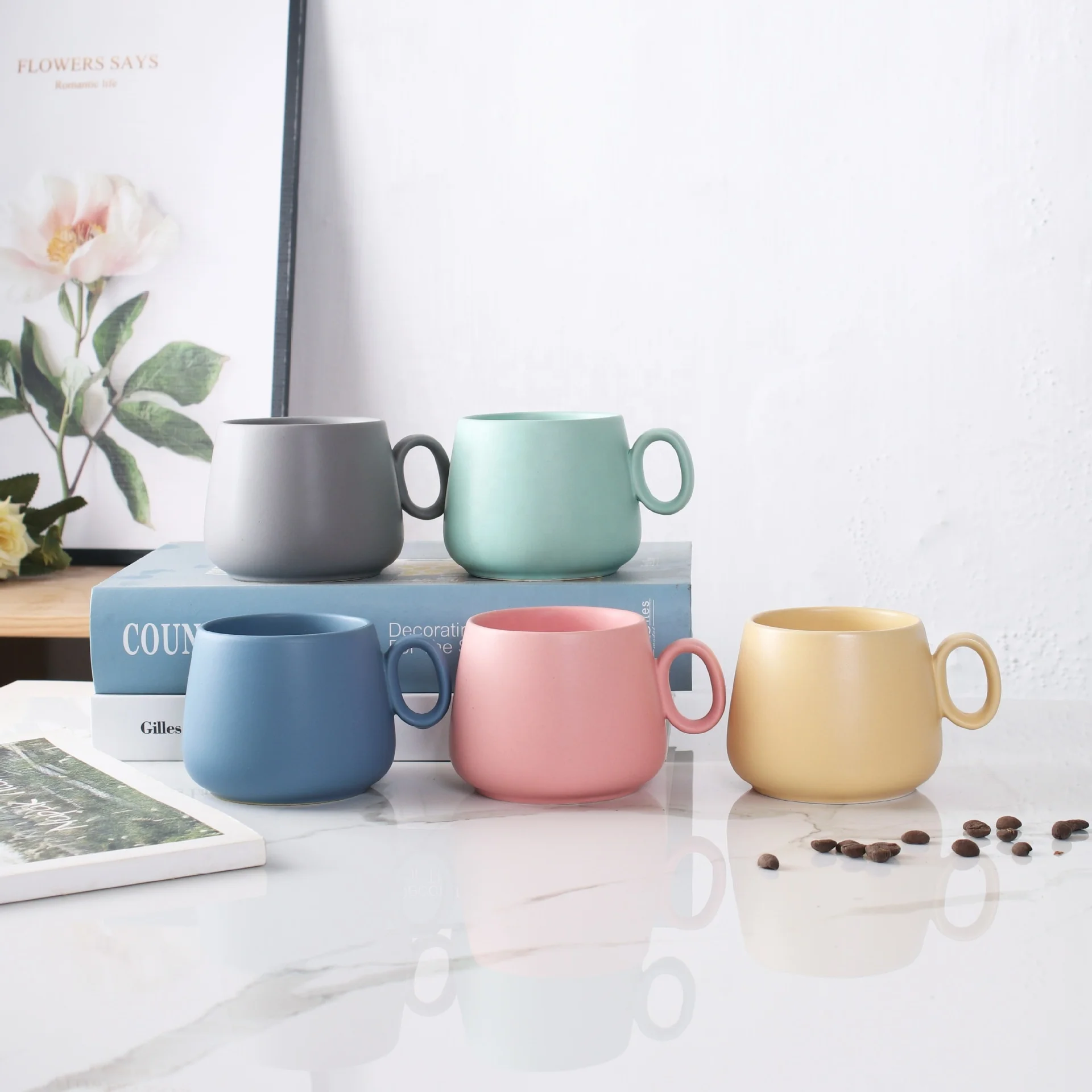 

New Fashion Customized Ceramic Macaroon Coffee Mugs Gift Tea Cup Household