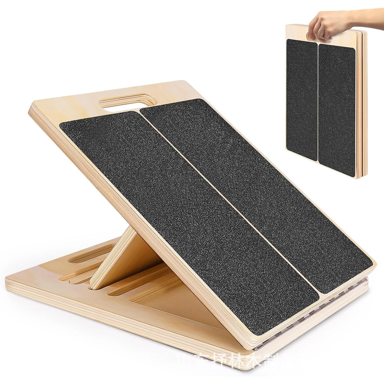 Wooden tensile board Fitness inclined pedal Rehabilitation training Stretching board Skinny calf arm stretching inclined board